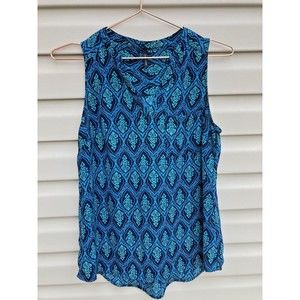 Maurices Womens Blouse Navy Blue Lightweight Sleeveless Tank Pullover Size Small